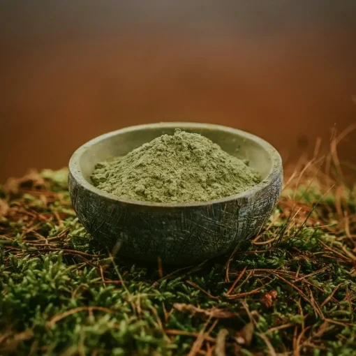 A fine powder of Wild White Borneo in a bowl.