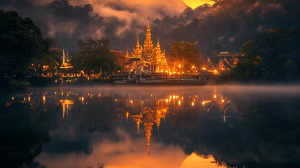 A mitragyna javanica temple in thailand.