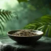 A bowl with Damiana leaves